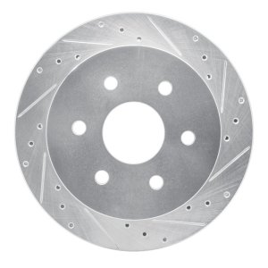 Chevrolet Express 2500 Brake Rotor (1) - Rear Right - R1 Concepts - Drilled & Slotted - Silver - `03-`05